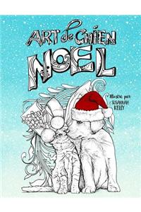Art de chien Noël
