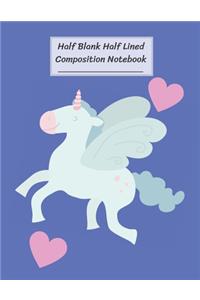 Half Blank Half Lined Composition Notebook