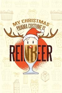 Funny Reindeer Christmas beer - Journal Journal Lined about A5 FORMAT - notepad for school and work. Christmas theme, booze, alcohol, party