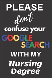 Please don't confuse your Google Search with my Nursing Degree