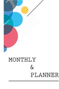 F4 Monthly Planner Colorful Stylish Cover