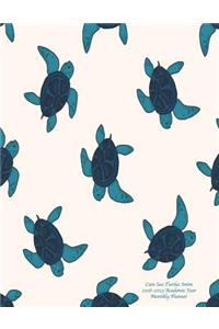 Cute Sea Turtles Swim 2018-2019 Academic Year Monthly Planner
