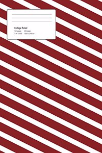 Christmas Candy Stripe Composition College Ruled Book (7.44 x 9.69) 200 pages V2