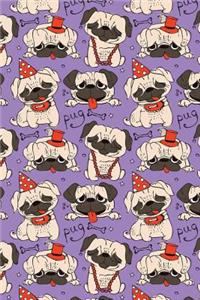Bullet Journal Notebook Funny Pugs Pattern 8