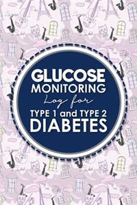 Glucose Monitoring Log for Type 1 and Type 2 Diabetes: Blood Glucose Testing Log Sheet, Diabetes Glucose Monitor, Glucose Monitoring Sheet, Cute Paris & Music Cover