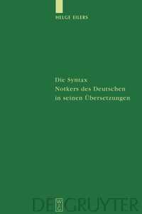 Syntax Notkers des Deutschen in seinen Übersetzungen