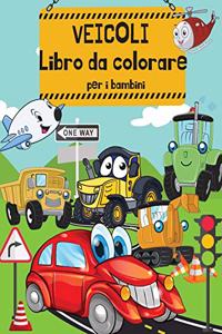 Veicoli libro da colorare per i bambini