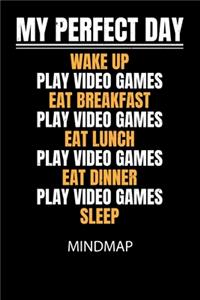 My perfect day wake up play video games eat breakfast play video games eat lunch play video games eat dinner play video games sleep - Mindmap