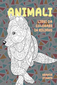 Libri da colorare in rilievo - Grande stampa - Animali