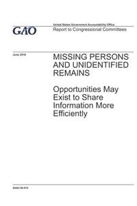 Missing Persons and Unidentified Remains