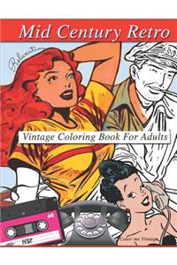 Mid century Retro coloring books for adults