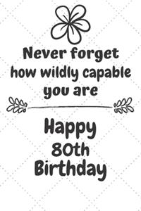 Never Forget How Wildly Capable You Are Happy 80th Birthday