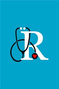 Initial R Monogram Stethoscope Journal
