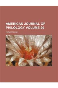 American Journal of Philology Volume 20