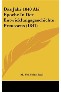 Jahr 1840 Als Epoche In Der Entwicklungsgeschichte Preussens (1841)