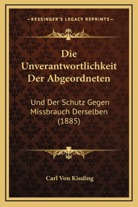 Die Unverantwortlichkeit Der Abgeordneten