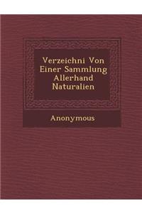 Verzeichni Von Einer Sammlung Allerhand Naturalien