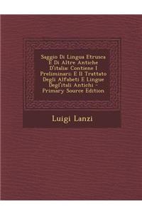 Saggio Di Lingua Etrusca E Di Altre Antiche D'Italia