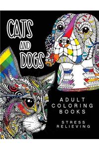 Cats and Dogs Adult Coloring Books