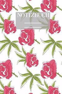 Notizbuch Garten Muster Pattern Pflanzen Blumen Pflanze Flower Blüte Rose Rot Hobby