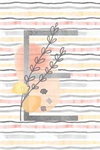 Food and Exercise Journal with Monogram Letter E