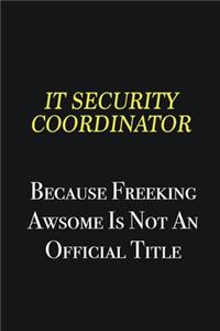 IT Security Coordinator because freeking awsome is not an official title