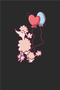 Poodle With Heart Balloons