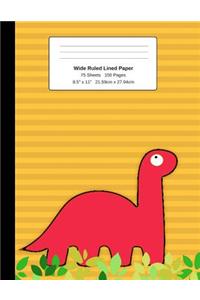 Wide Ruled Lined Paper: Dinosaur Composition Notebook, Wide Ruled Lined Student Exercise Book English History 150 pages The Brainy Brontosaurus Series