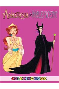 Anastasia and Maleficent Coloring Book: 2 in 1 Coloring Book for Kids and Adults, Activity Book, Great Starter Book for Children with Fun, Easy, and Relaxing Coloring Pages