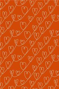 Journal Notebook White Scribbly Hearts Pattern 7