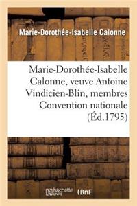 Marie-Dorothée-Isabelle Calonne, Veuve Antoine Vindicien-Blin Membres Composant Convention Nationale