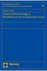 Universitatsforschung Im Beihilfenrecht Der Europaischen Union