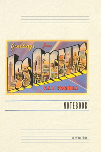 Vintage Lined Notebook Greetings from Los Angeles, California