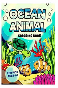 ocean animal coloring book for kids ages 4-8