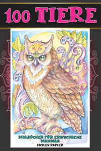 Malbücher für Erwachsene Mandala - Dickes Papier - 100 Tiere