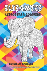 Libros para colorear - Patrones increíbles Mandala y relajante - Animales de color - Elefantes