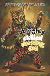 A highly skilled dancing cat coloring book for adults