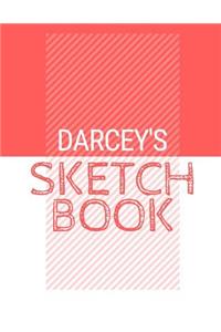 Darcey's Sketchbook: Personalized red sketchbook with name: 120 Pages