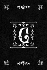 Scandinavian Design Floral Monogram Daily Journal Notebook - Letter G