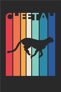 Vintage Cheetah Notebook - Gift for Animal Lover - Colorful Cheetah Diary - Retro Cheetah Journal