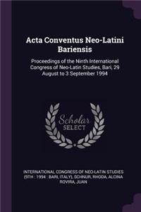 Acta Conventus Neo-Latini Bariensis