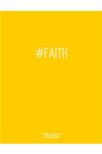 Notebook for Cornell Notes, 120 Numbered Pages, #FAITH, Gold Cover