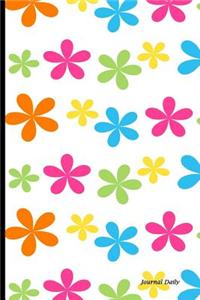 Journal Daily: Colorful Daisy, Lined Blank Journal Book, 6 X 9, 150 Pages, Paperback,6