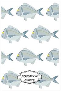 Notebook Journal Dot-grid, Fishes Pattern Design