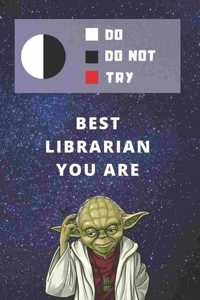 Medium College-Ruled Notebook, 120-page, Lined - Best Gift For Librarian - Funny Yoda Quote - Present For Library Plans