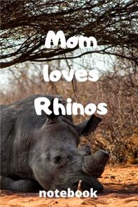 Mom loves rhinos notebook
