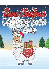 Llama Christmas Coloring Book For Kids