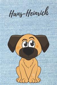 personalisiertes Notizbuch Hunde / Malbuch / Kritzelbuch / Tagebuch / Notizheft / Journal / DIN A5 / Geschenke Hans-Heinrich