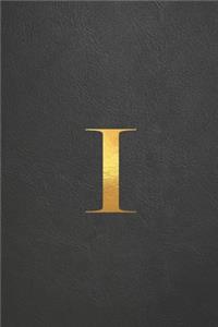 I: Executive Monogram Initial Journal (Vintage Leather Look Personalized Letter Notebooks)