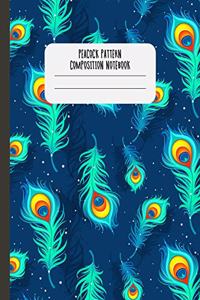 Peacock Pattern Composition Notebook